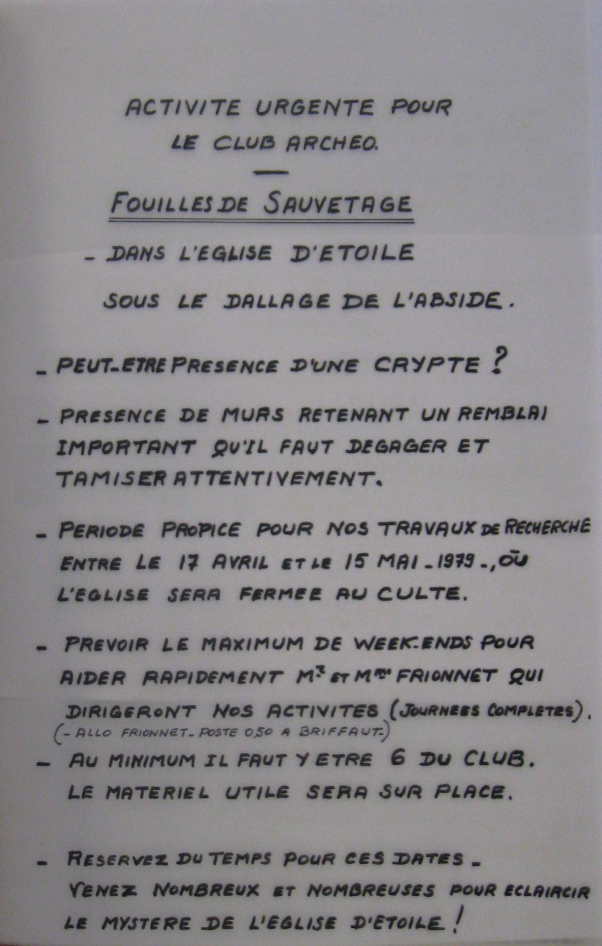 Fouilles à l'église