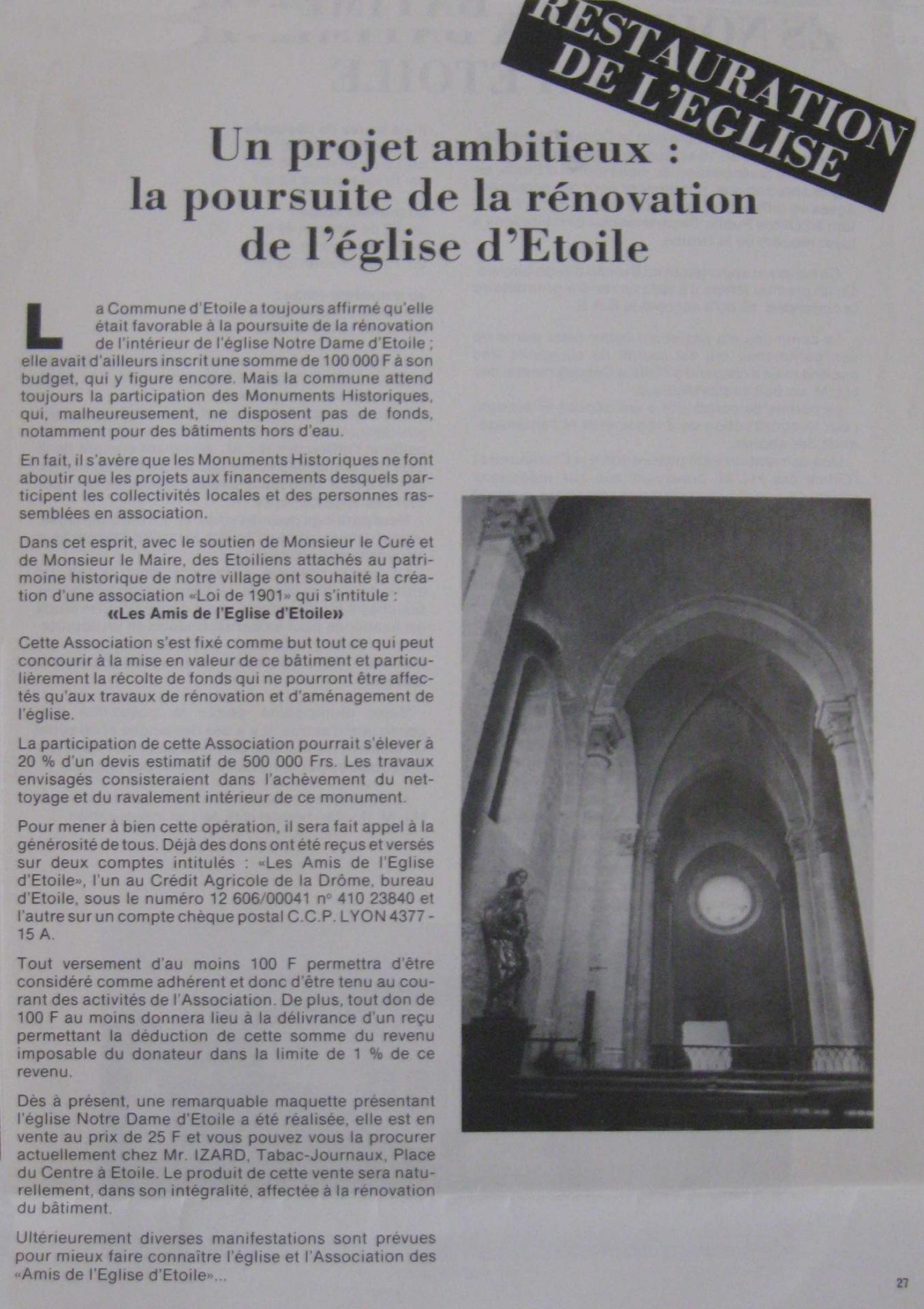 Association Amis de l'église d'Etoile