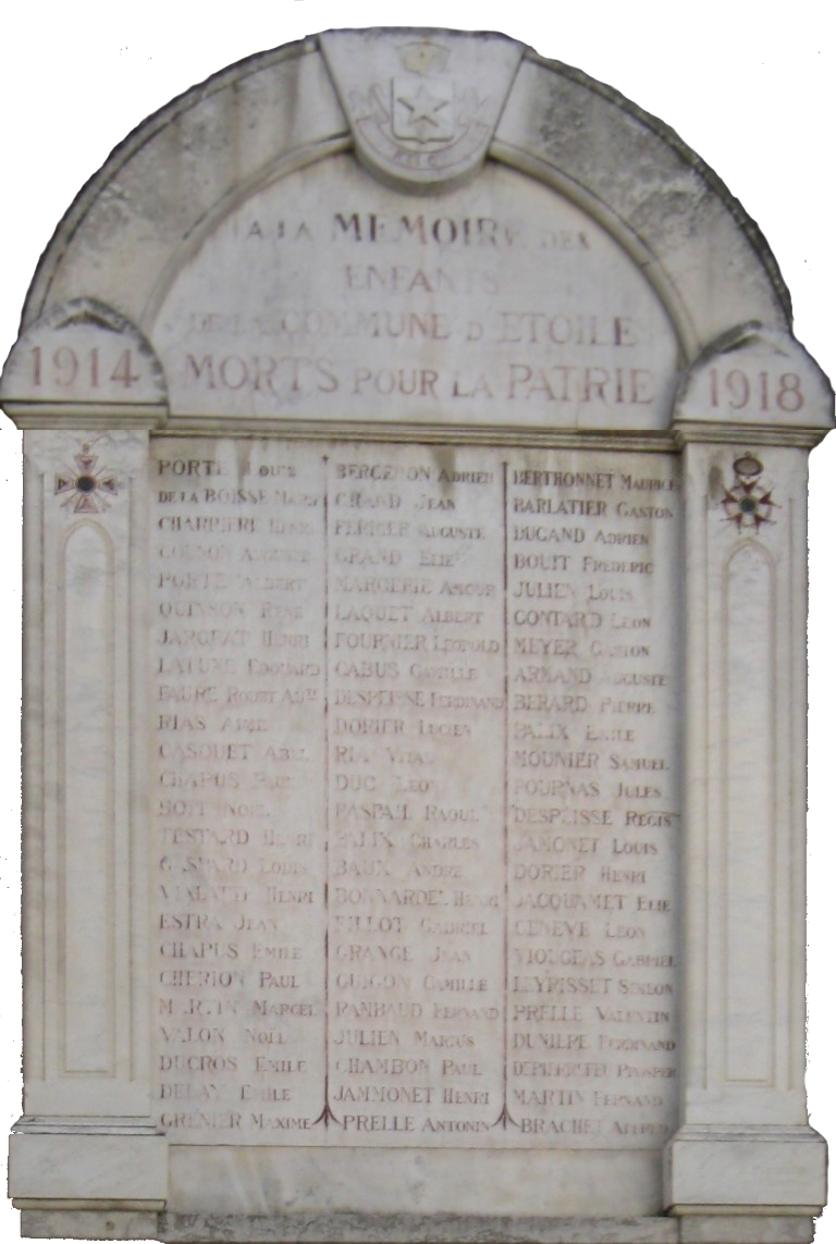 Plaque 14-18, Etoile-sur-Rhône